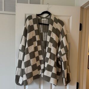 Miss Love Checkered Cardigan Size Small. Oversized